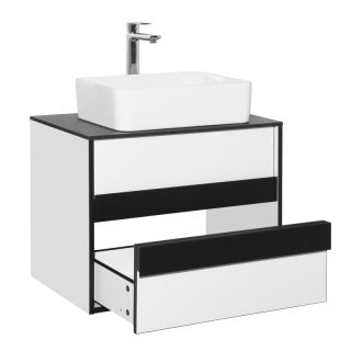 Тумба с раковиной STYLE LINE ЛС-000010042  "Амстердам 80" со столешницей, белый матовый